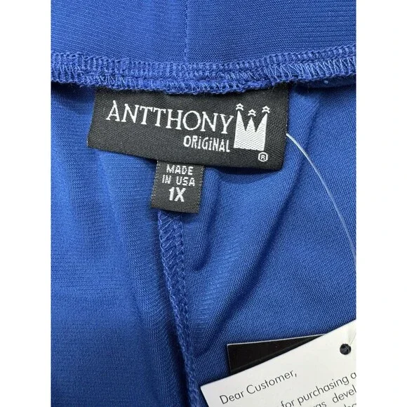 Anthony Originals Women’s Size 1X Blue Hi Rise Wide Leg Capri Pants - Picture 6 of 14
